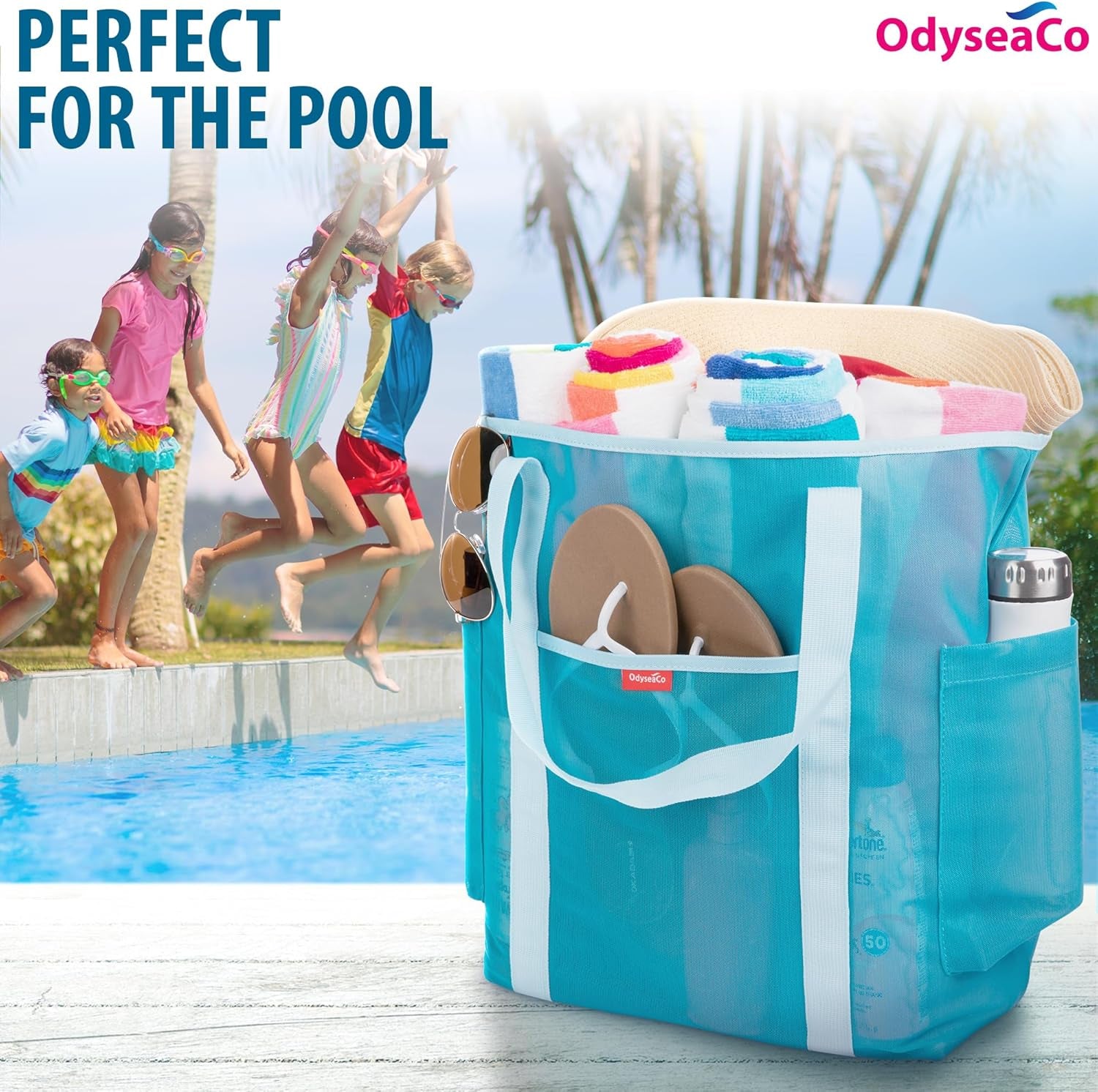 Large Mesh Beach Bag - Beach Tote Bags Waterproof Sandproof - Swim Tote for Pool