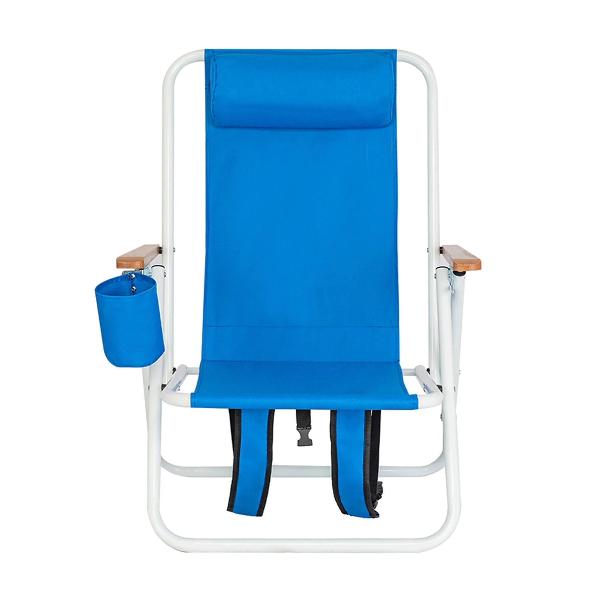 Portable High Strength Beach Chair with Adjustable Headrest, Portable Folding Chair, Reclining Chair 