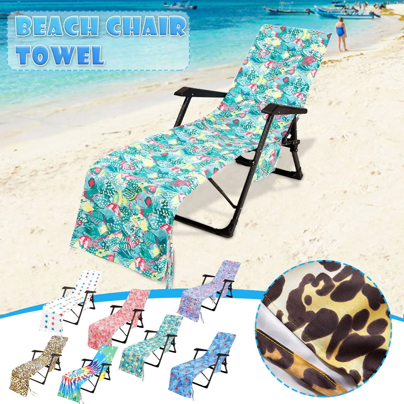 Beach Chair Cover Printed Beach Towel Polyester Cotton Lounge Chair Towel