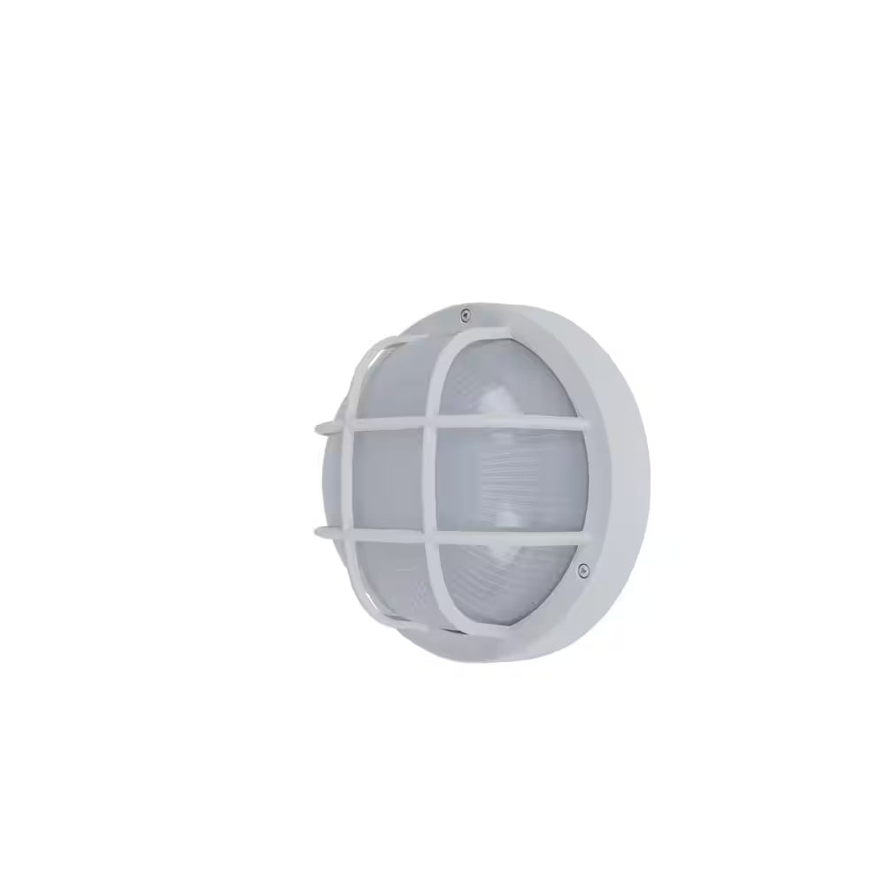 Coastal Norfolk White Outdoor Integrated LED Bulkhead Wall Lantern