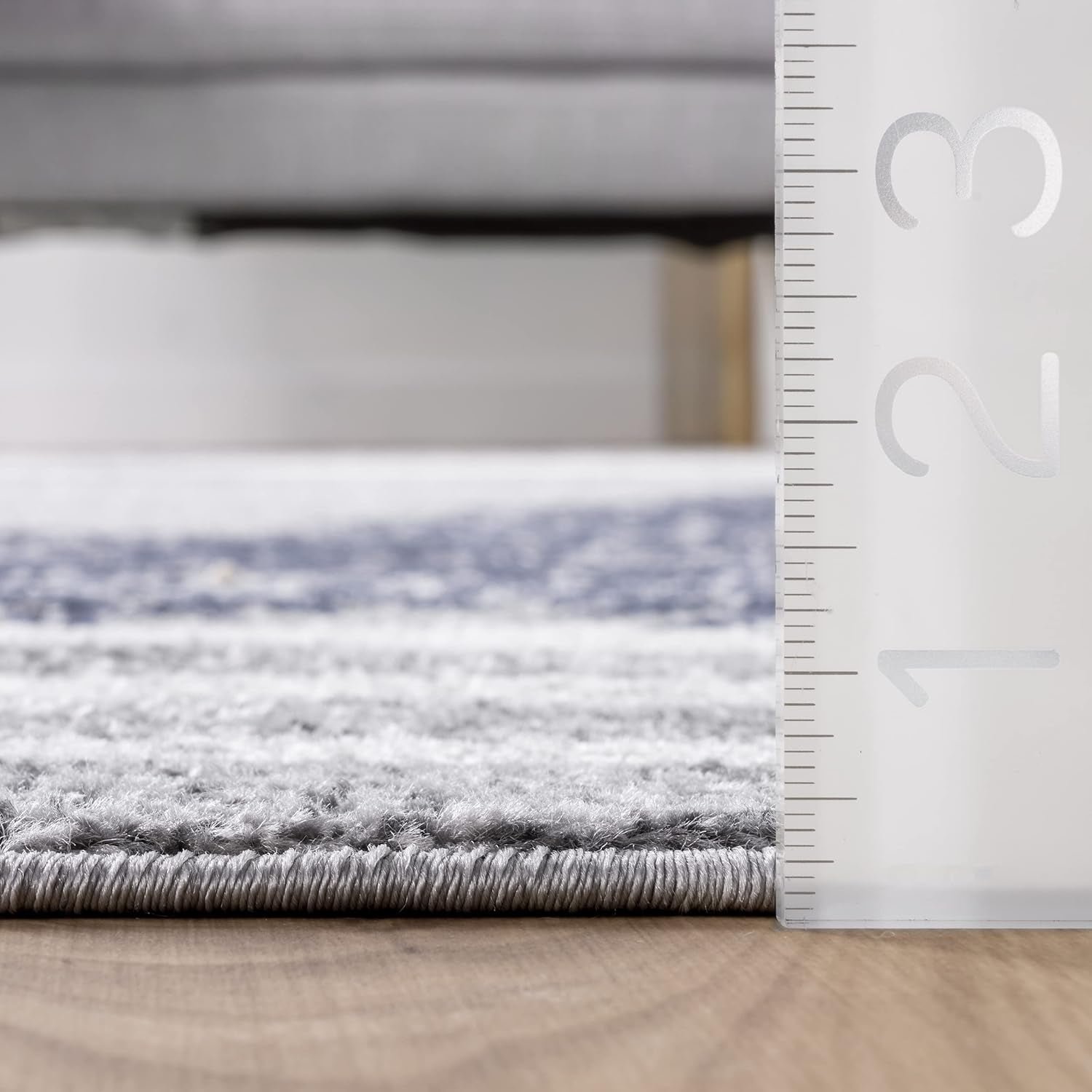 Starfish and Striped Accent Rug, 2X4, Grey