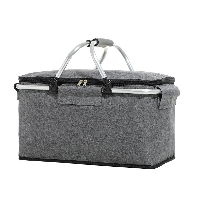 Thickened Outdoor Oxford Cloth Portable Cooler Bag grey