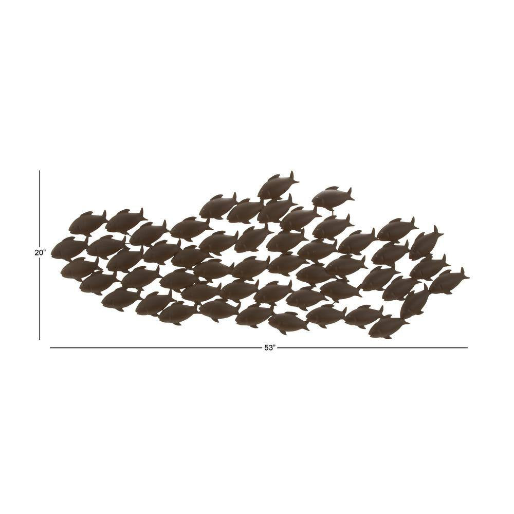 Metal Dark Brown Fish Wall Decor - 53 In. X 20 In.