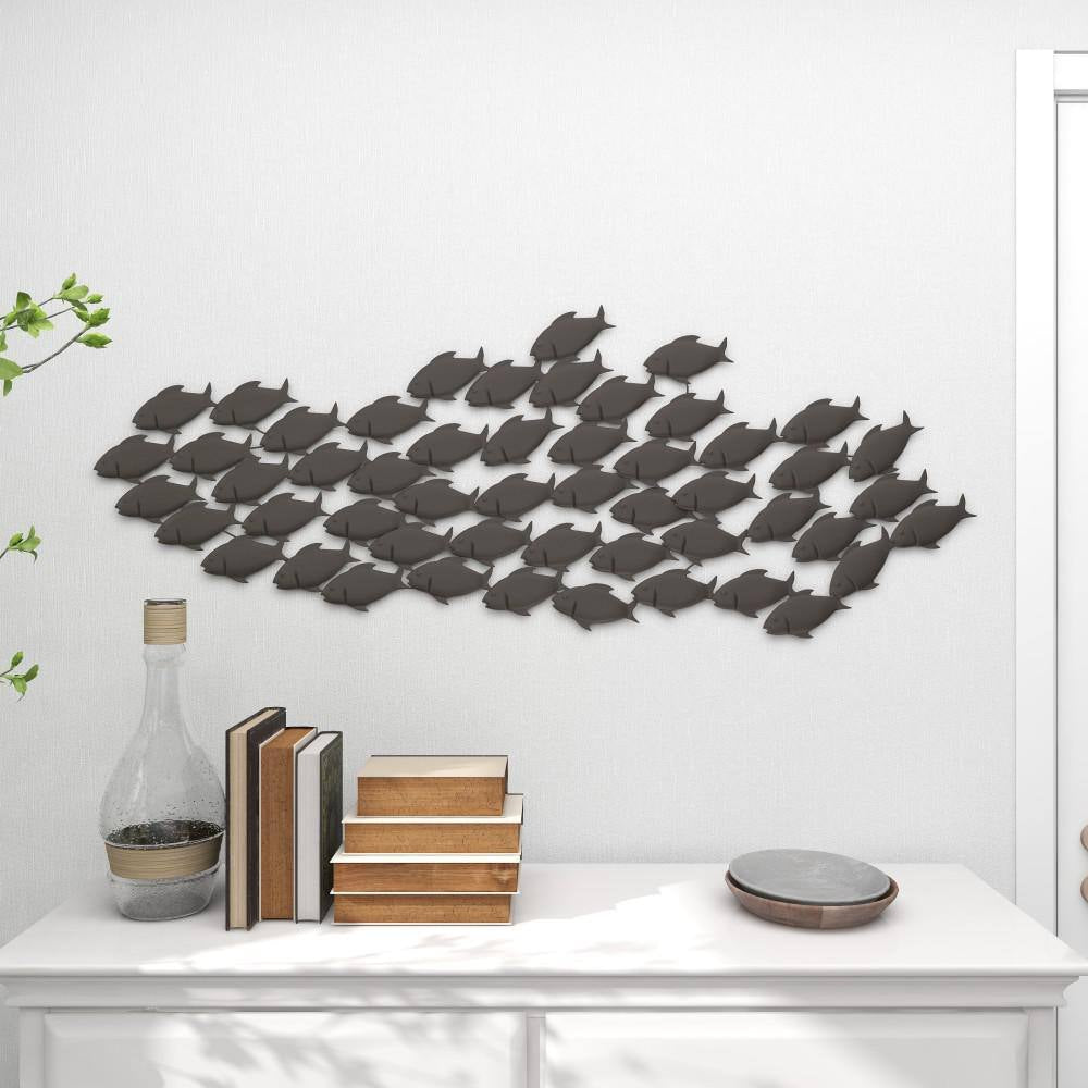 Metal Dark Brown Fish Wall Decor - 53 In. X 20 In.