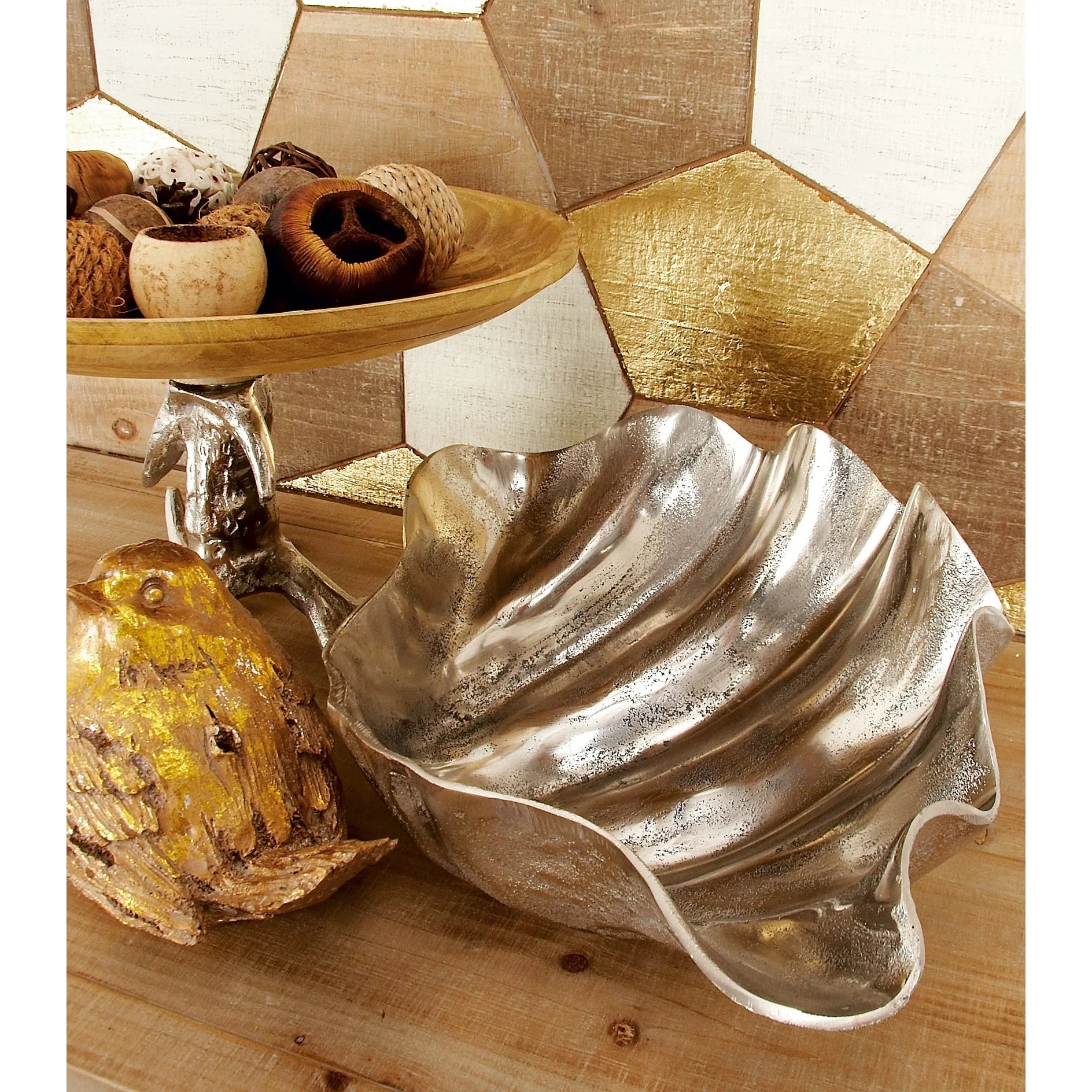 Silver Aluminum Metal Shell Shell Decorative Decorative Bowl
