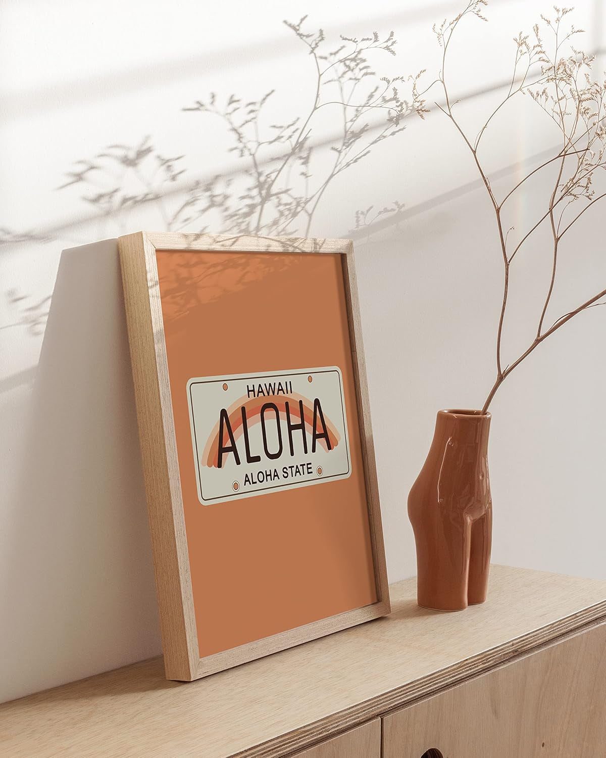 Hawaii Surf Decor - Wall Decor Aloha Signs for Home Decor Vintage Hawaii Art Hawaii Surfer Room Decor (Unframed 12"X16")