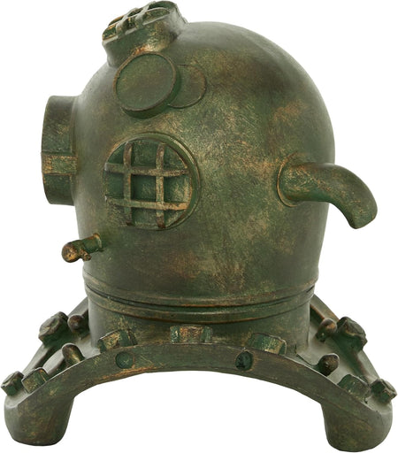 Polystone Diver Helmet, 8" X 9" X 10", Bronze