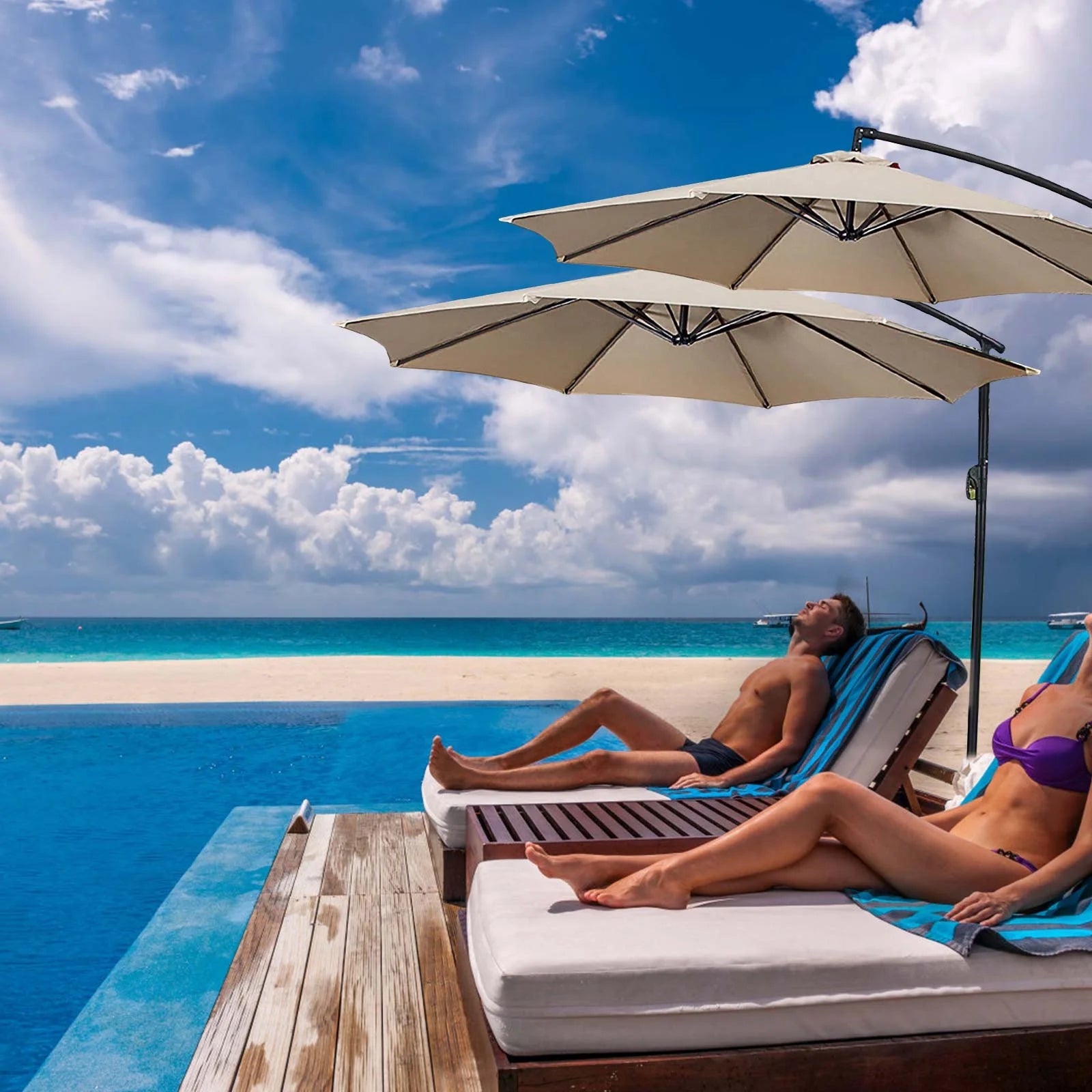 Umbrella Outdoor Beach Sun - 78.7 Inch Diameter