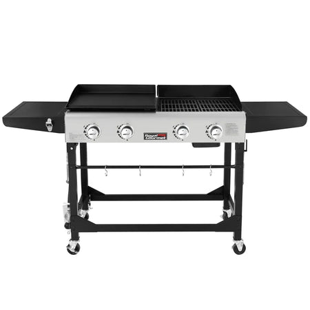 Burner Gas Grill and Griddle Combo with Side Table