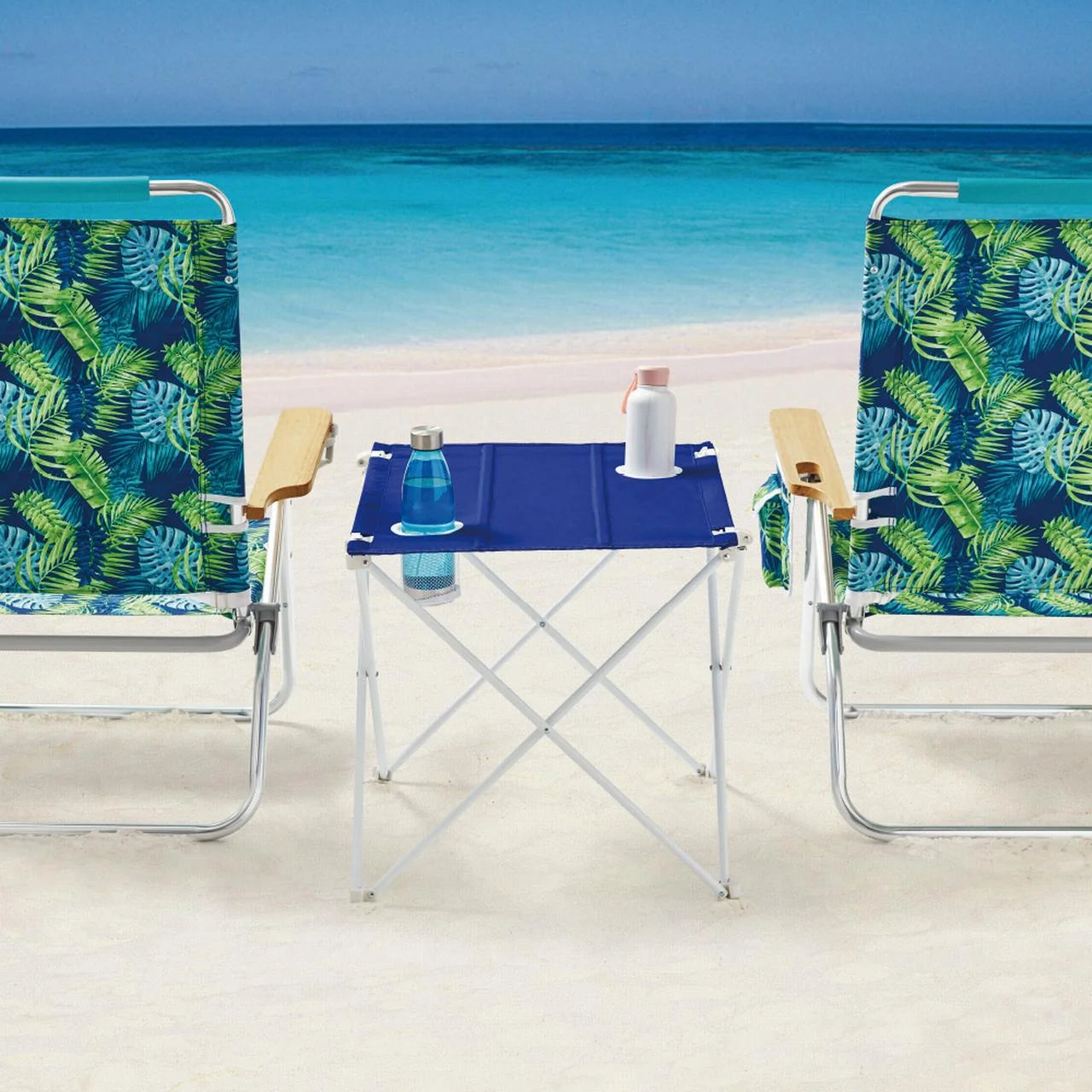 Beach Table, Blue and White