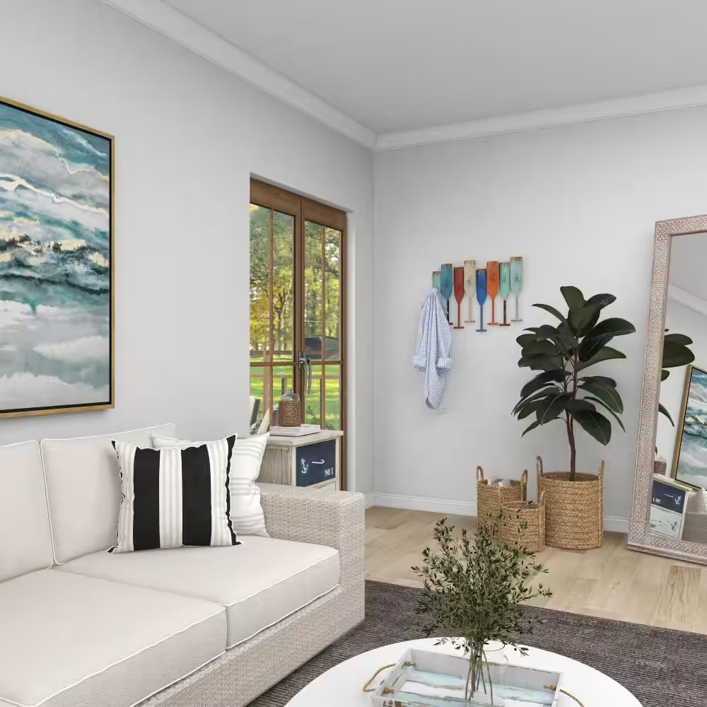 Multi Colored Indoor Outdoor Distressed Oar Shaped 8 Hanger Paddle Wall Hook