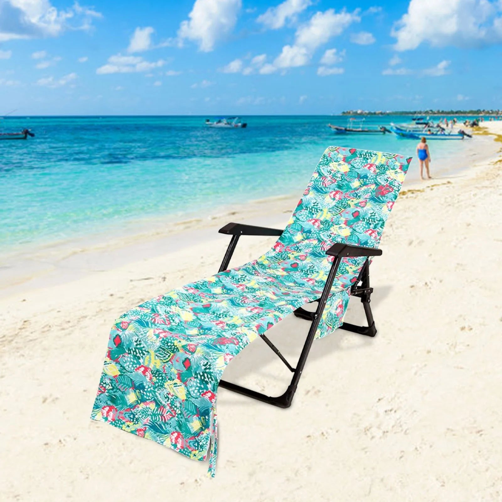 Beach Chair Cover Printed Beach Towel Polyester Cotton Lounge Chair Towel