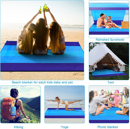 Beach Blanket Adults Oversized Lightweight Waterproof Sandproof Blanket for Beach Large Picnic Mat Travel Camping