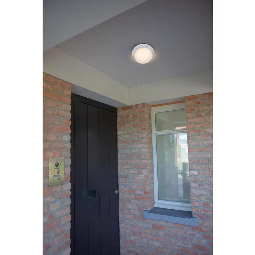 Coastal Norfolk White Outdoor Integrated LED Bulkhead Wall Lantern