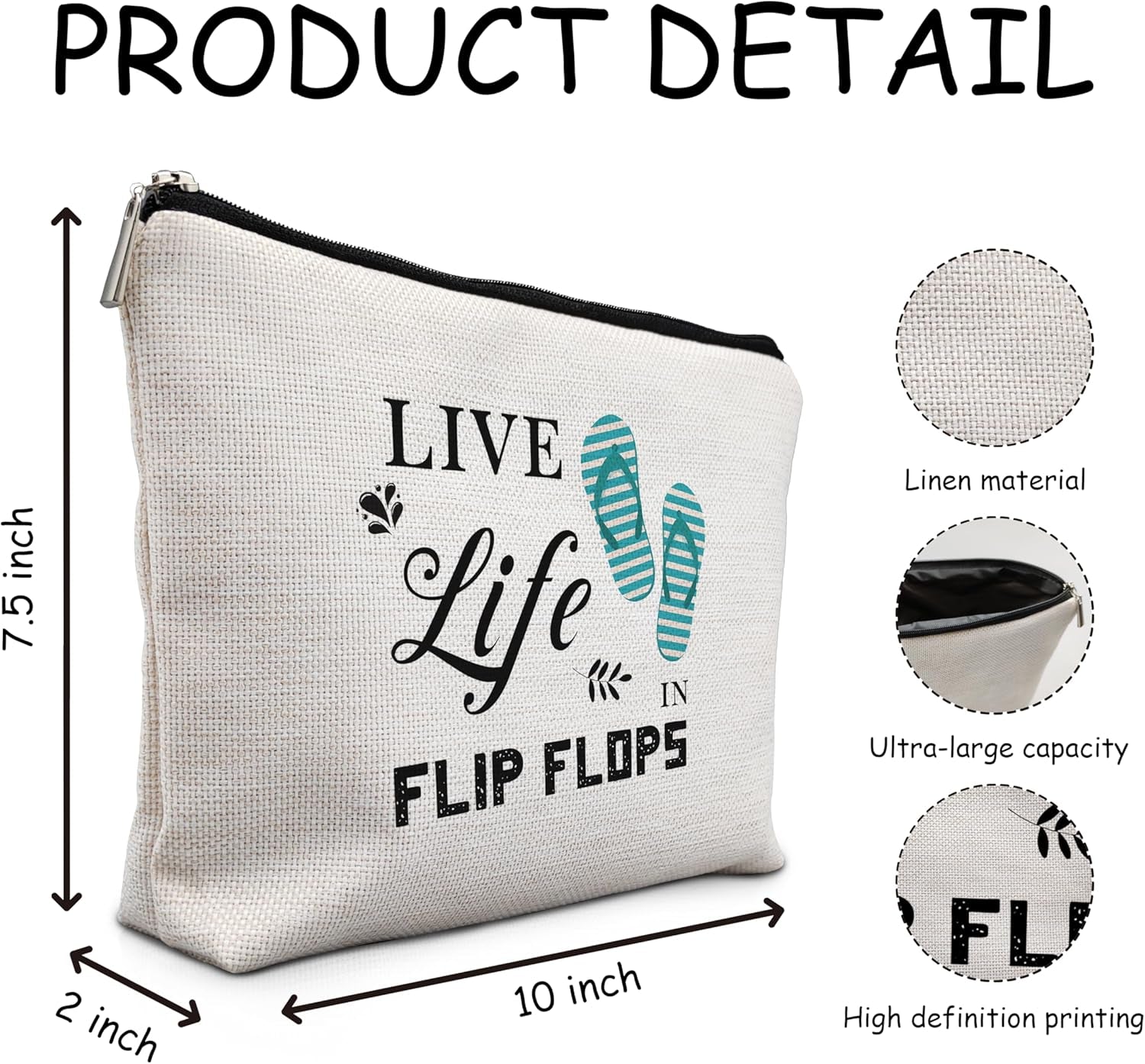 Beach Makeup Bag, Summer Makeup Bag, Beach Cosmetic Bag, Beach Gifts for Women Friends, Beach Stuff for Women, Summer Beach Essentials, Women Beach Weekend Gifts