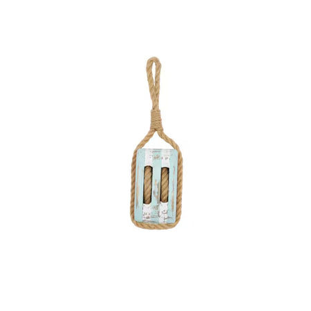 Wood Blue Pulley Sail Boat Wall Decor - 14 In. X 4 In.