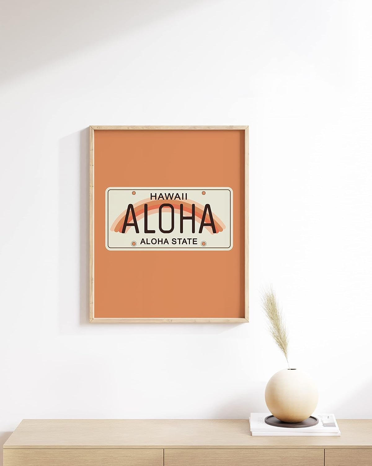 Hawaii Surf Decor - Wall Decor Aloha Signs for Home Decor Vintage Hawaii Art Hawaii Surfer Room Decor (Unframed 12"X16")