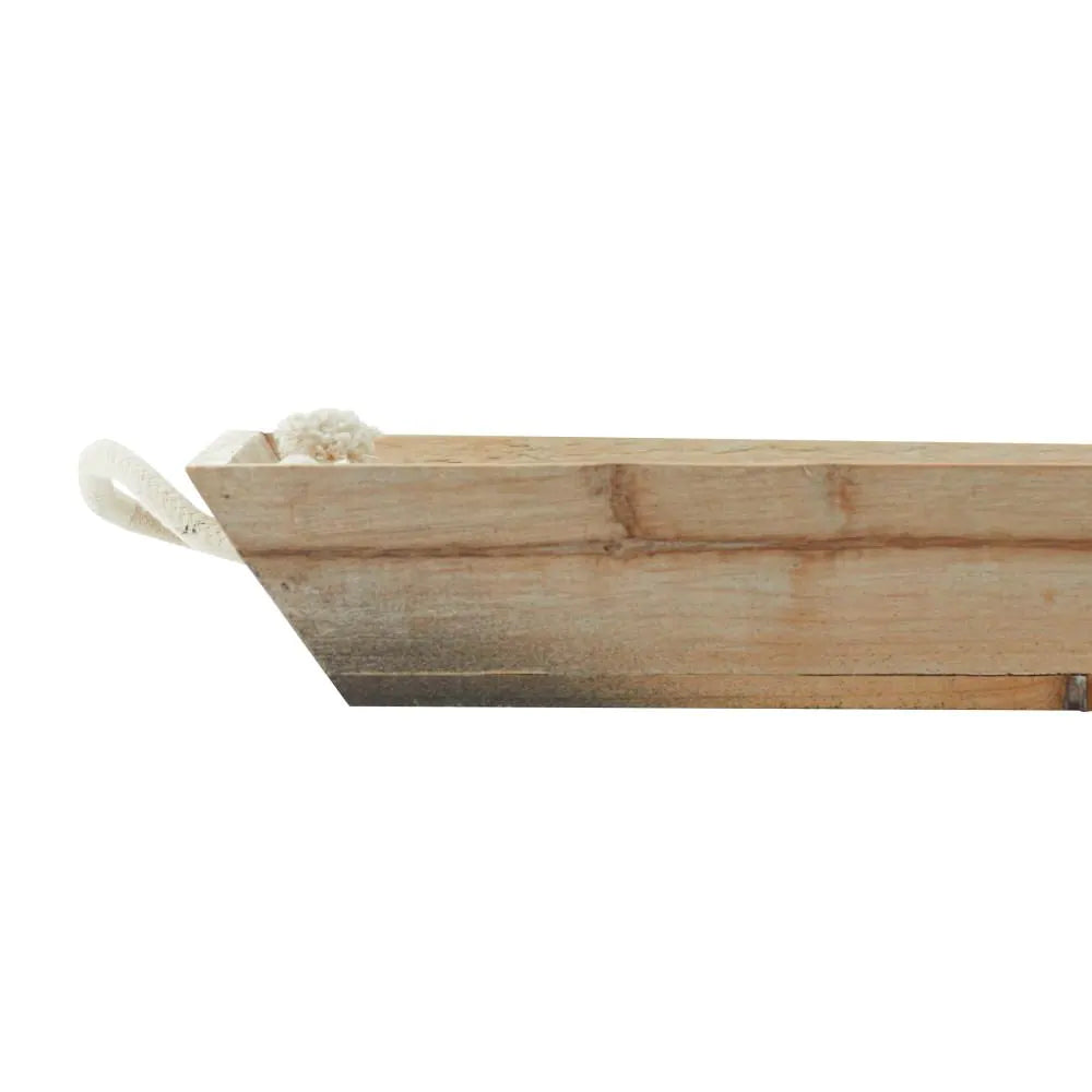 White Wood Coastal Tray (Set of 2)