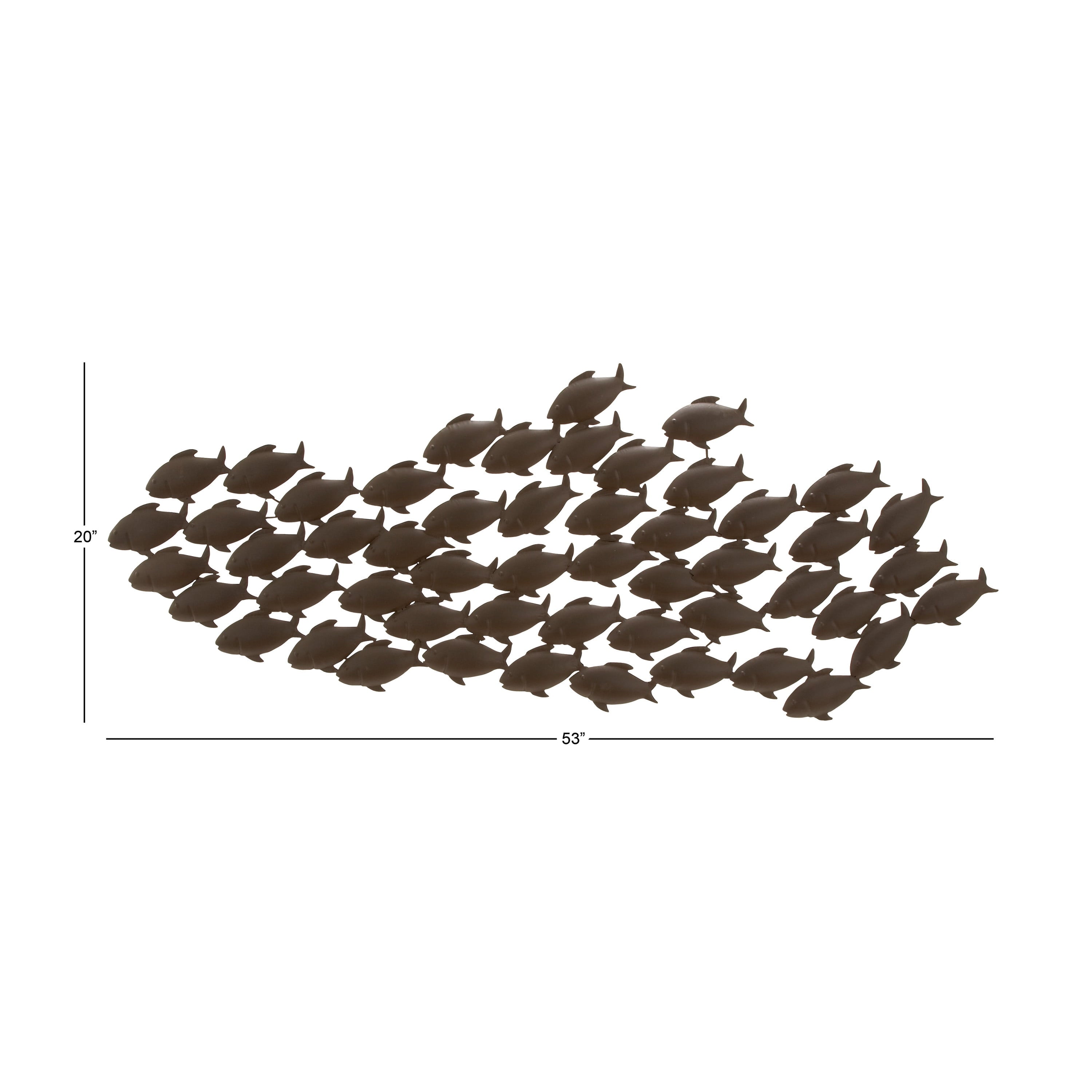 Dark Brown Metal Fish Wall Decor