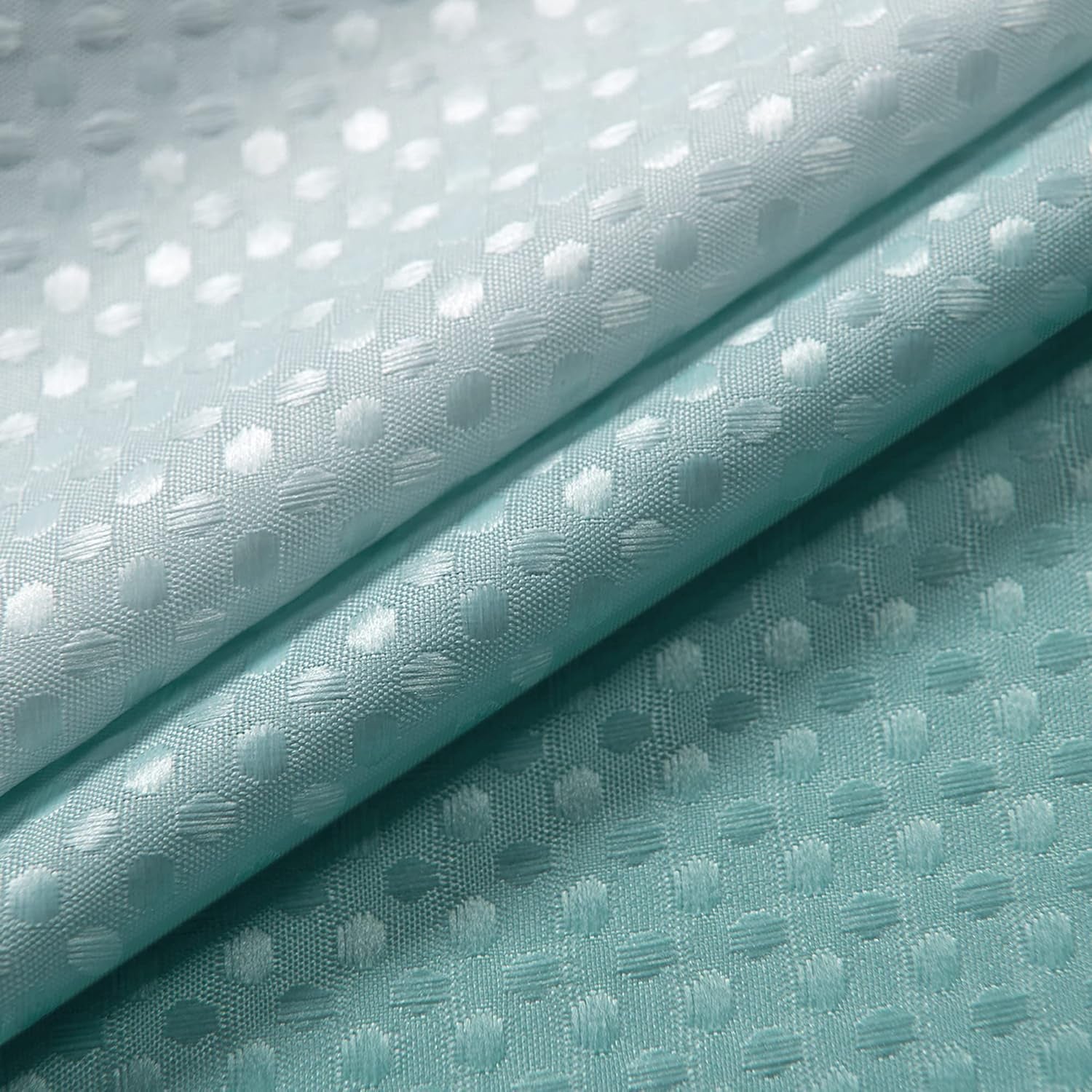 Aqua Shower Curtain,Coastal Theme Washable Fabric Cloth Beach Shower Curtain Set with Hooks for Ocean Bathroom Decor,Seafoam Sea Foam Mint Green Spa Blue