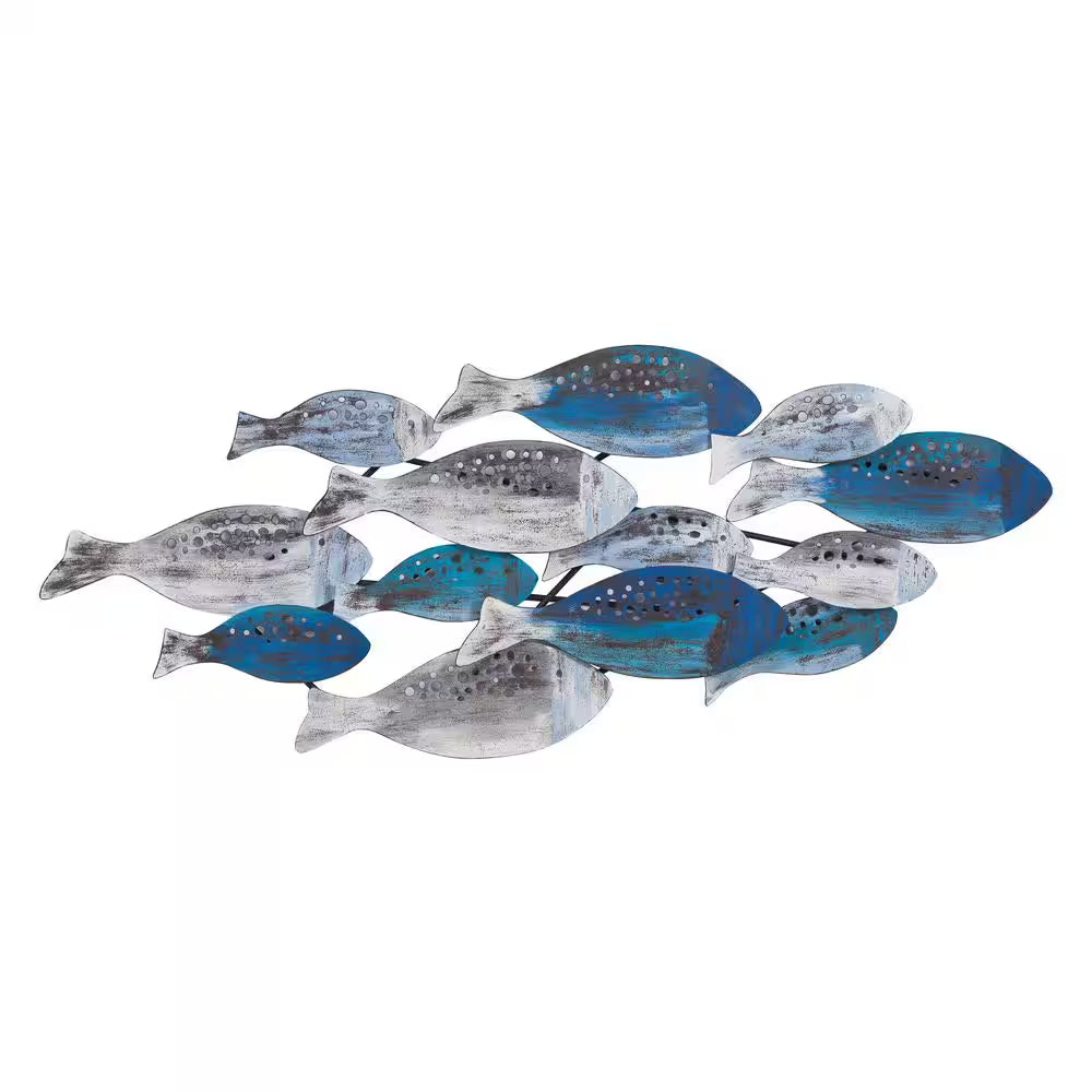 Coastal School of Fish Metal Wall Art