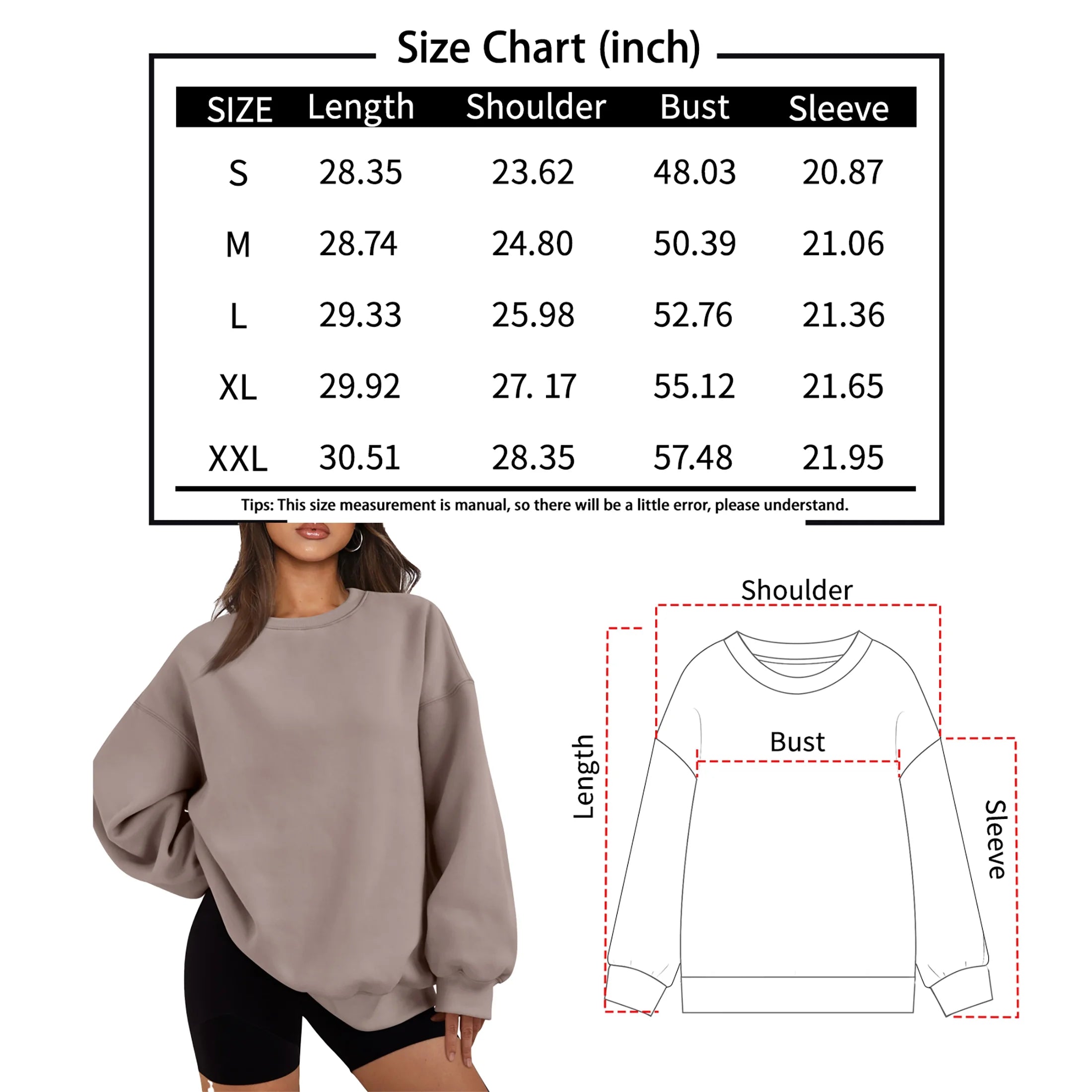 Oversized Sweatshirts for Women Crewneck Sweaters Casual Tops Comfy Fall Fashion Pullover Outfits Winter Clothes 2025