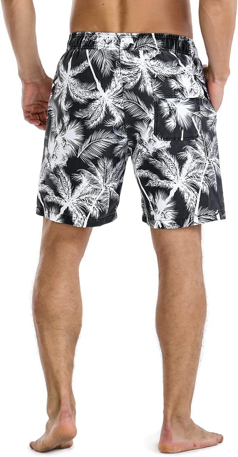Men's Swim Trunks Beachwear Outdoor Quick Dry Retro Soft Washed Drawstring Short
