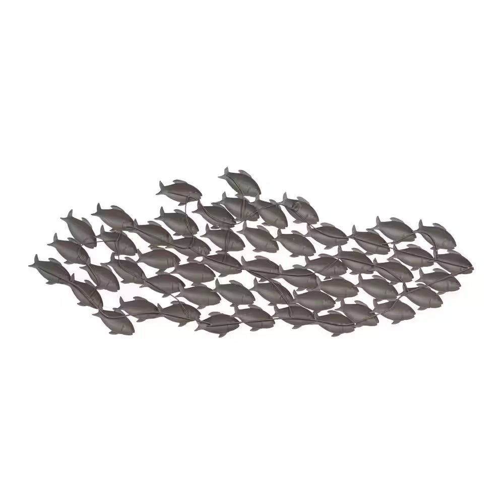Metal Dark Brown Fish Wall Decor - 53 In. X 20 In.