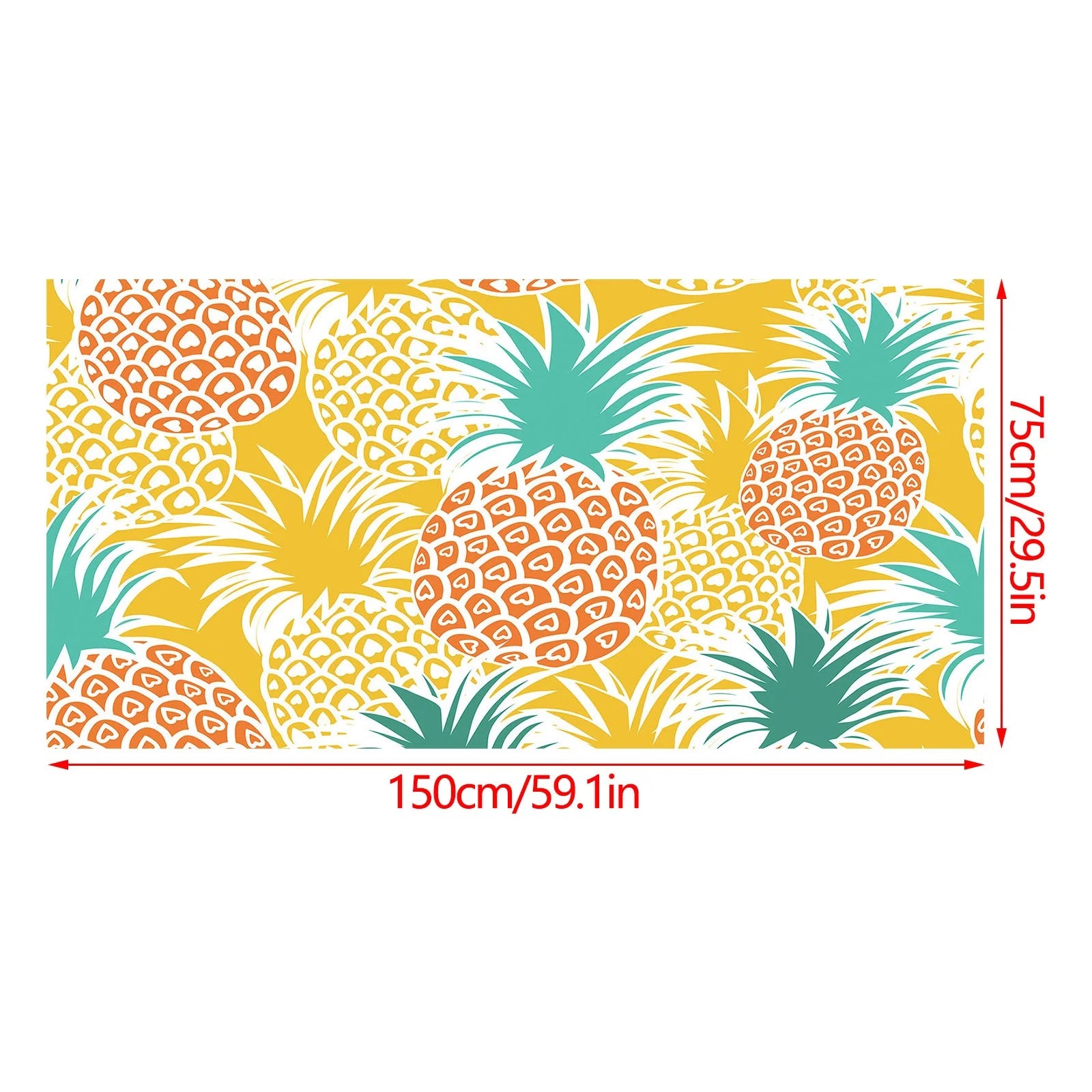 Tropical Pineapple Print Microfiber Beach Towel, Bath Towel, Sand-proof Blanket, All-Purpose Towel for Travel, Poolside, 30X60 Inches