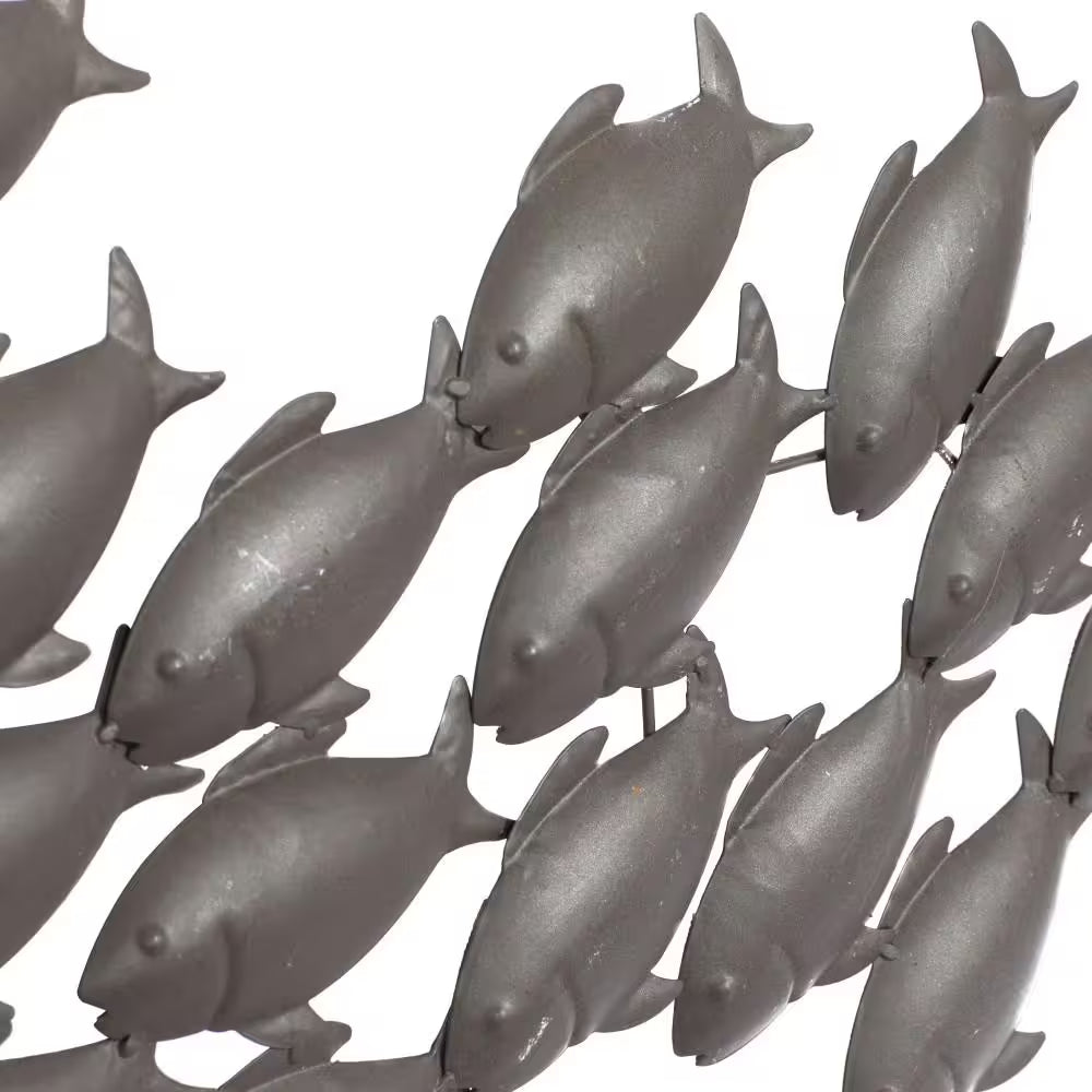 Metal Dark Brown Fish Wall Decor - 53 In. X 20 In.