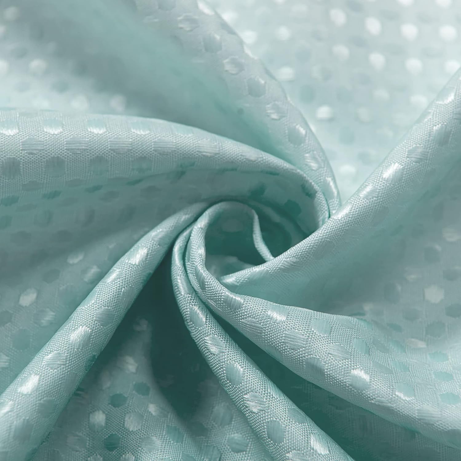 Aqua Shower Curtain,Coastal Theme Washable Fabric Cloth Beach Shower Curtain Set with Hooks for Ocean Bathroom Decor,Seafoam Sea Foam Mint Green Spa Blue