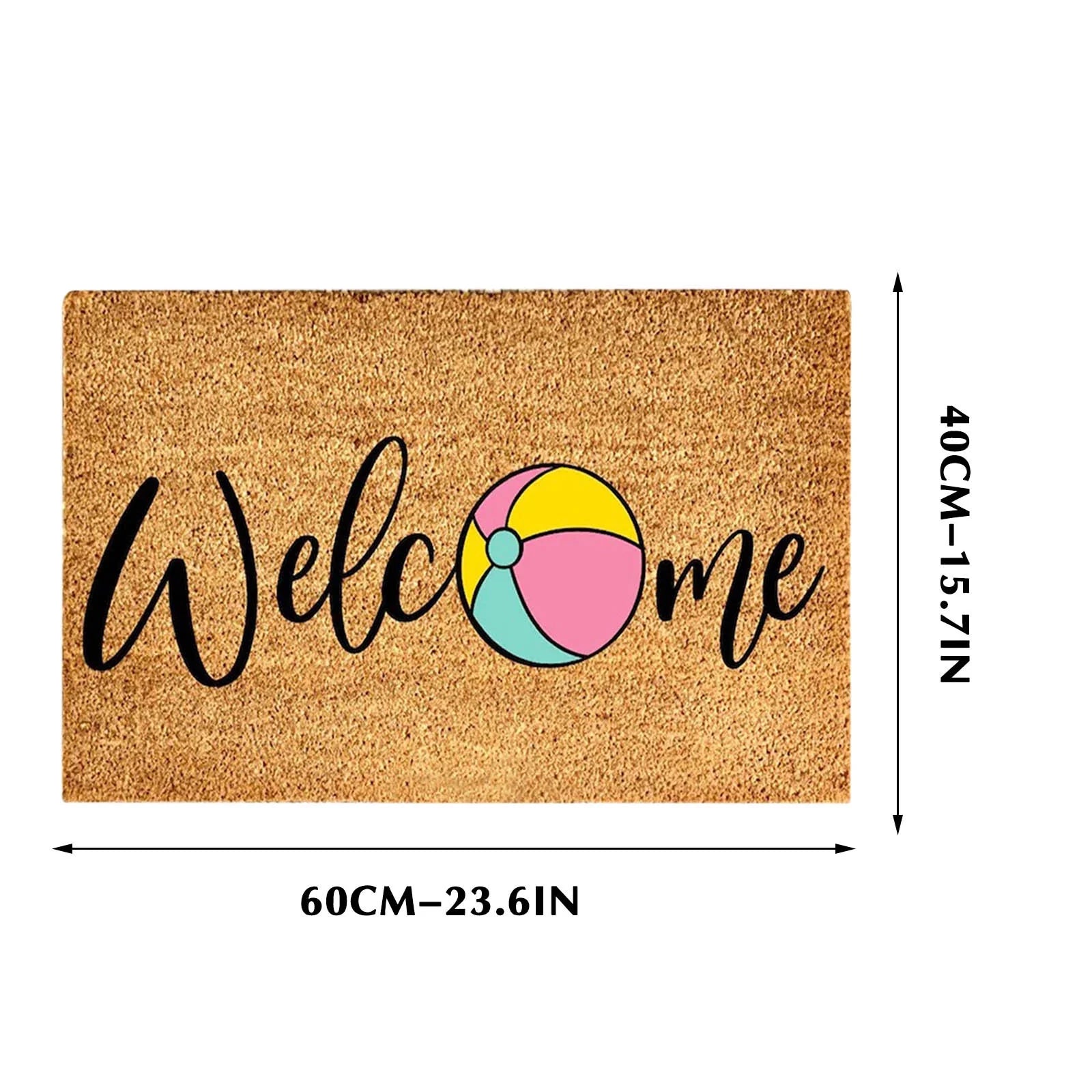 Sdjma Summer Welcome Doormat Spring Summer Mats Welcome Floor Mats Polyester Door Rug Beach Flowers Fruit Sunshine Non Slip Floor Mat for Indoor Outdoor Home Decor,16*24 Inches