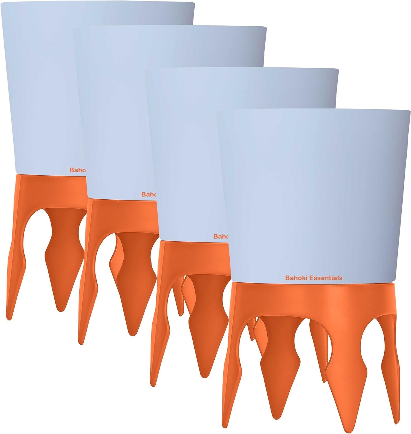 Beach Drink Cup Holder - Sand Coaster for Beverage Bottle and Glass - Perfect to Hold Drinks, Snack, Phone, Key or Sunglasses (Orange, 4 Pack)