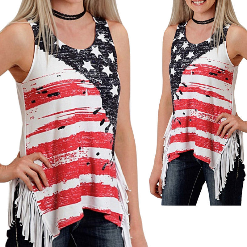 National flag print women's shirt 2