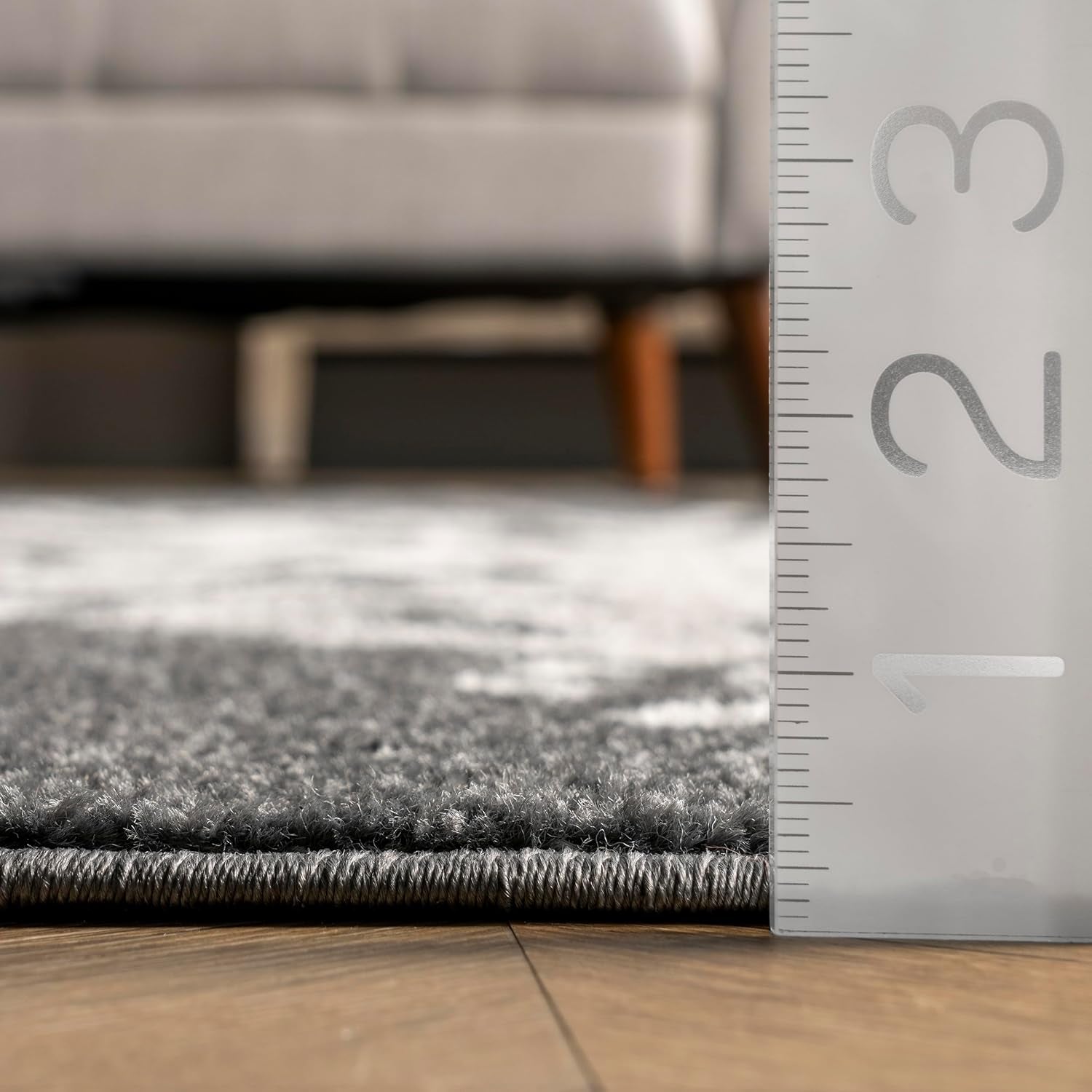 Performance Indoor Area Rug, Non-Shed, Power Loomed High-Traffic Area Rug for Living Room, Bedroom, Home, Minnie Grey - 3' X 5'