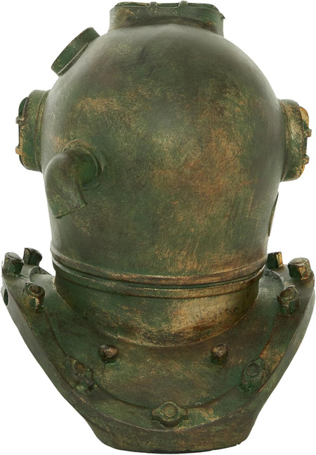 Polystone Diver Helmet, 8" X 9" X 10", Bronze