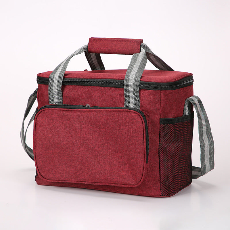 Thickened Outdoor Oxford Cloth Portable Cooler Bag red