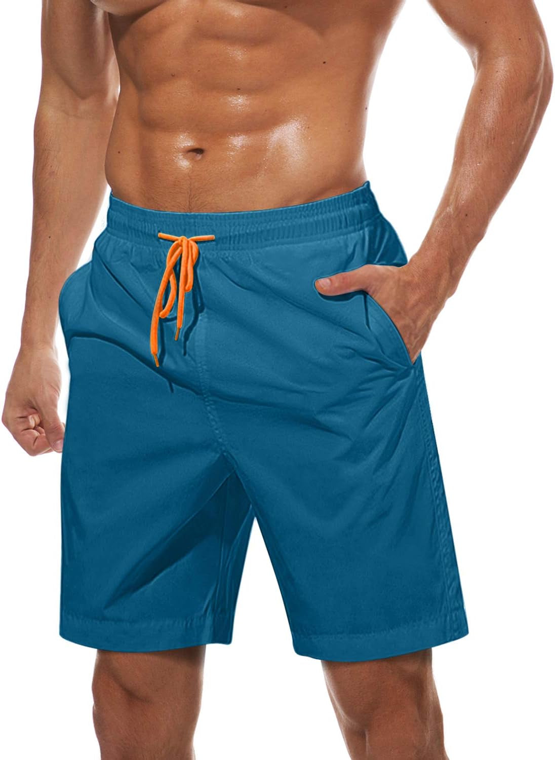 Men's Summer Swim Trunks Quick Dry Surf Shorts Bathing Suit Shorts with Mesh Lining