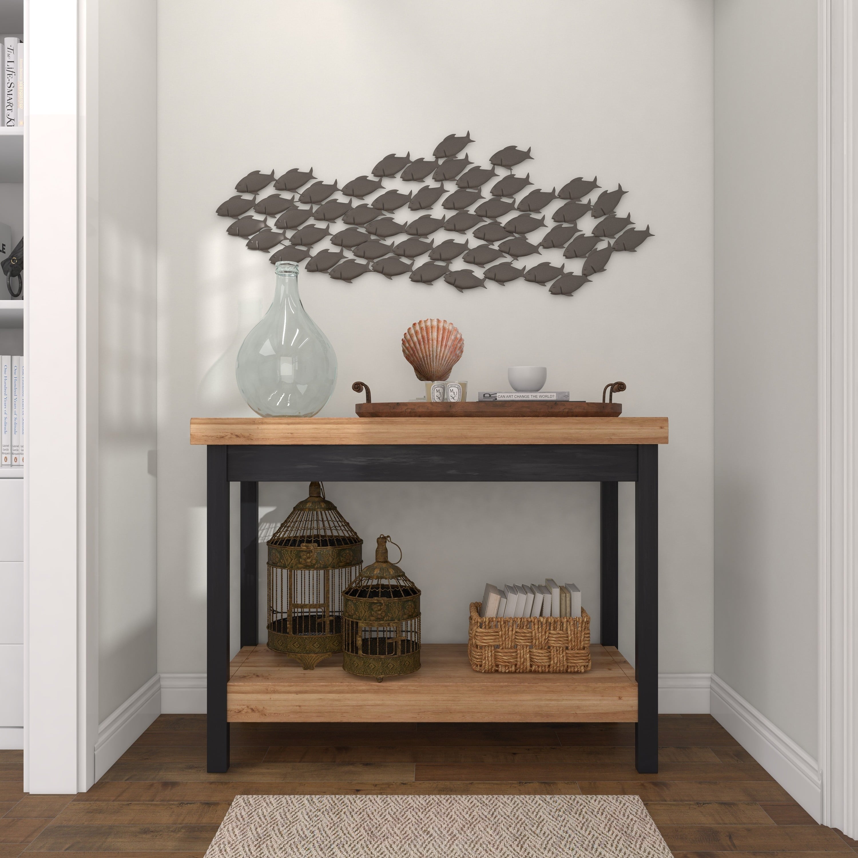 Dark Brown Metal Fish Wall Decor
