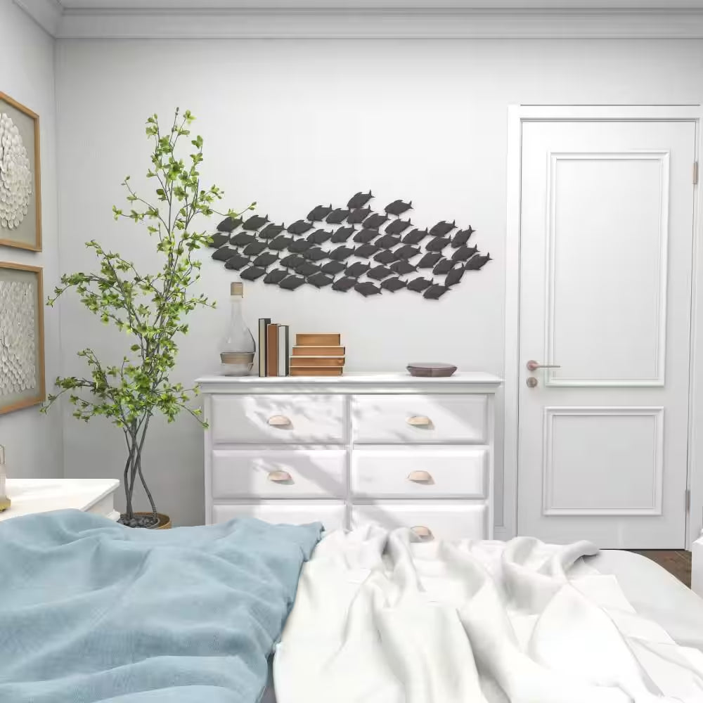 Metal Dark Brown Fish Wall Decor - 53 In. X 20 In.