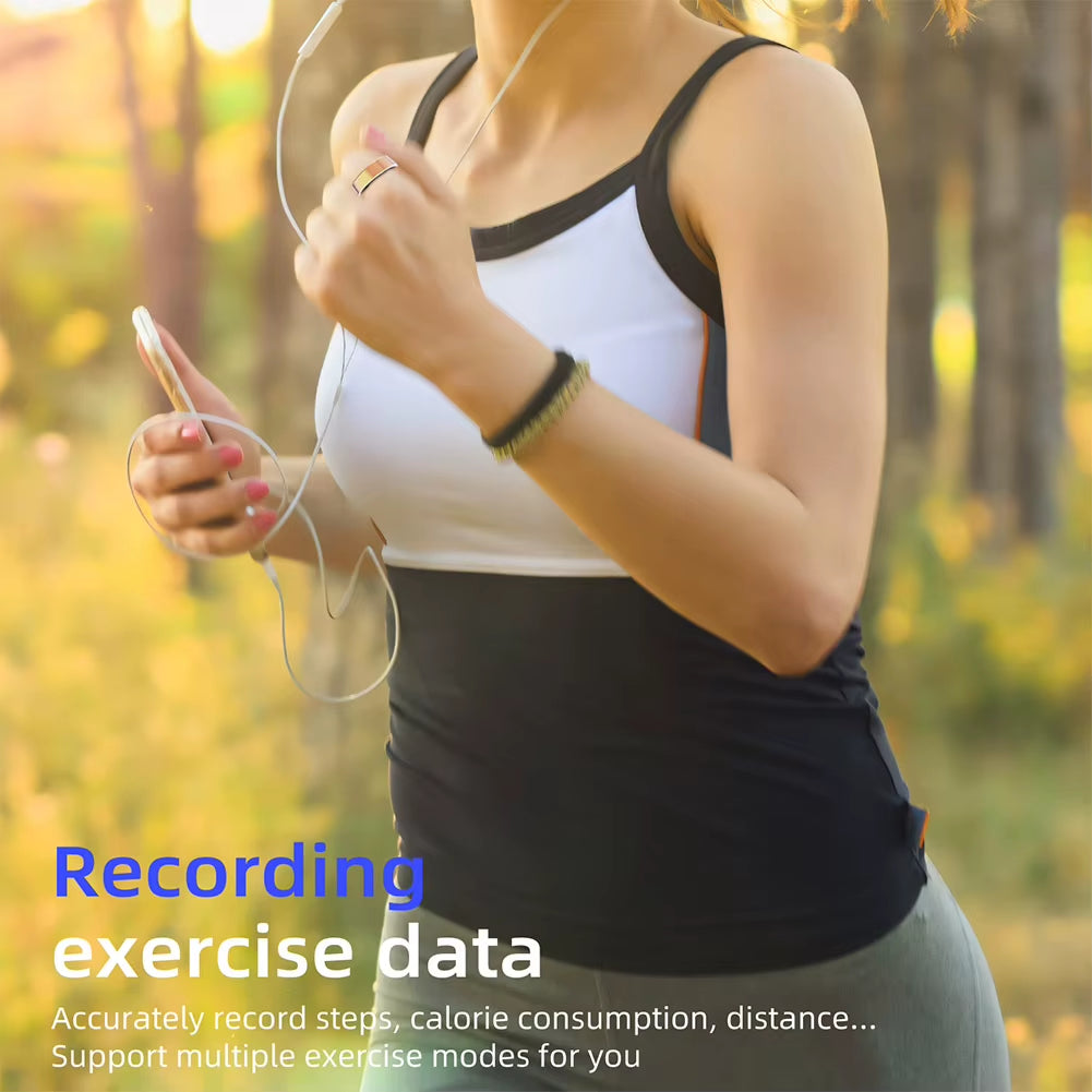 Smart Ring Waterproof Fitness Ring Bluetooth-Compatible 5.0 Multi-Sport Modes Heart Rate Blood Oxygen Sleep Monitoring