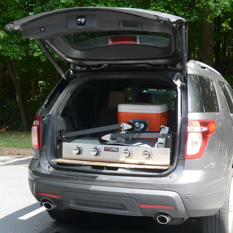 Burner Gas Grill and Griddle Combo with Side Table