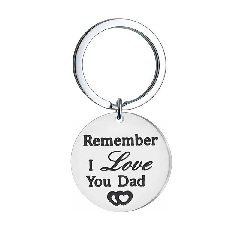 I Love You dad Keychain Silver 2