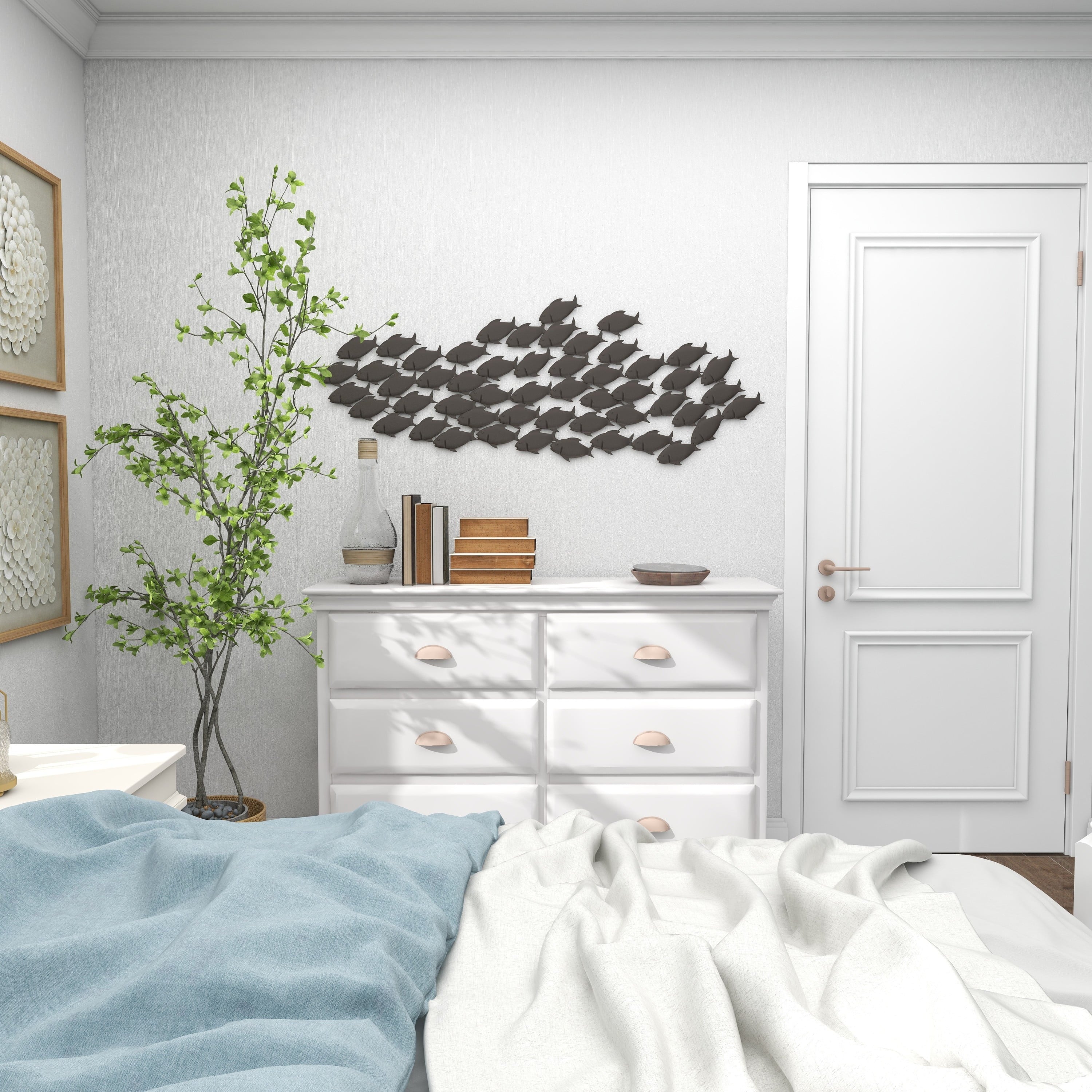 Dark Brown Metal Fish Wall Decor