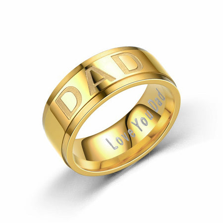 i love you dad ring  gold