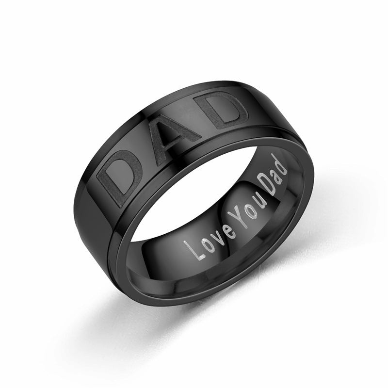 i love you dad ring black