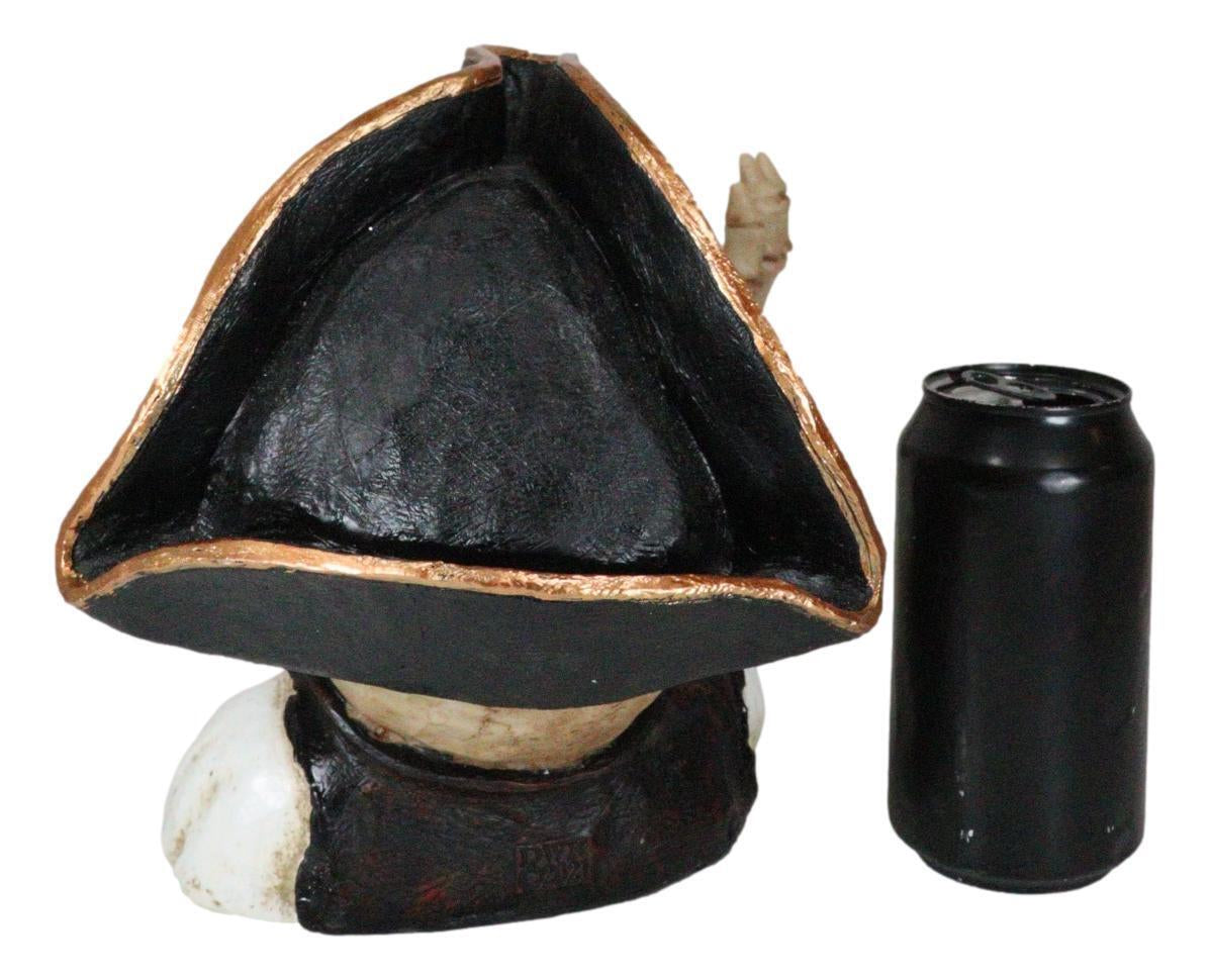 Polyresin Wicked Pirate Captain Hook Skeleton Wine Bottle Holder 8" Tall