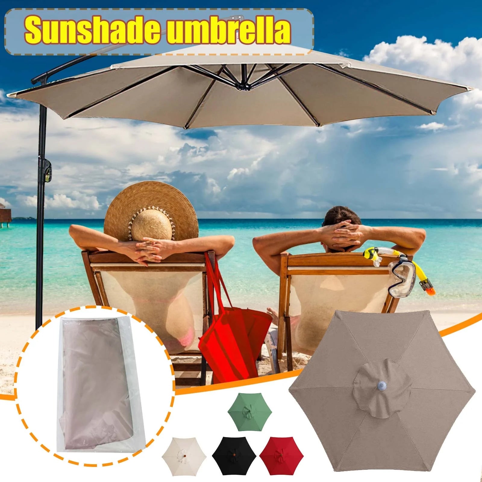 Umbrella Outdoor Beach Sun - 78.7 Inch Diameter