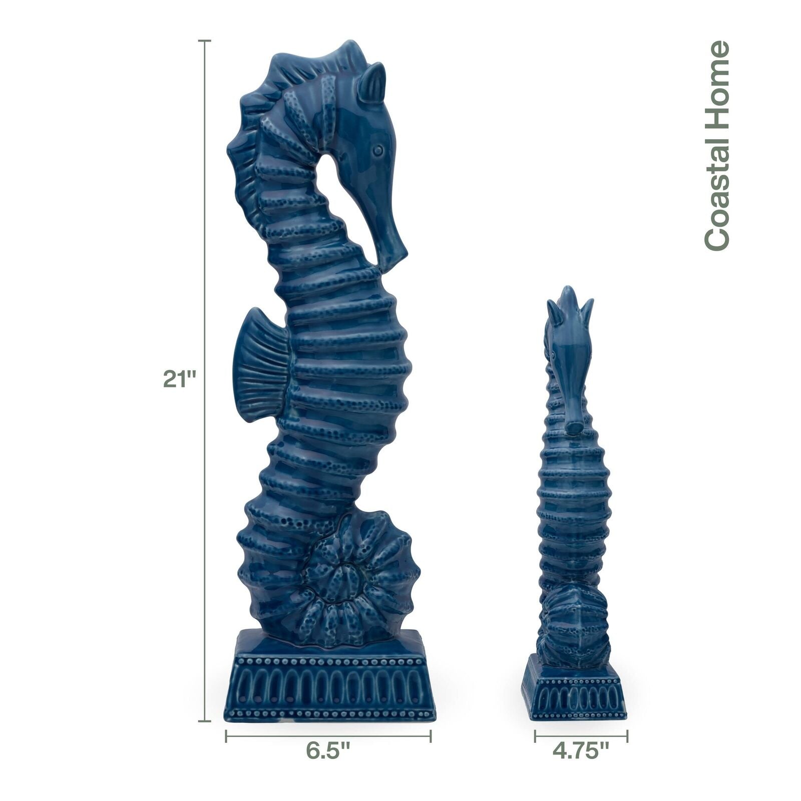 Coastal Home Seahorse Figurine, Blue