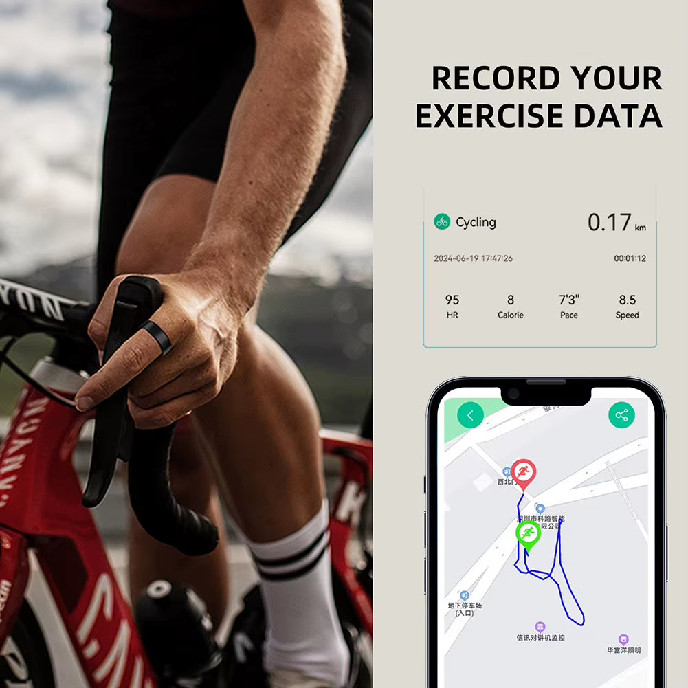 Smart Ring Waterproof Fitness Ring Bluetooth-Compatible 5.0 Multi-Sport Modes Heart Rate Blood Oxygen Sleep Monitoring